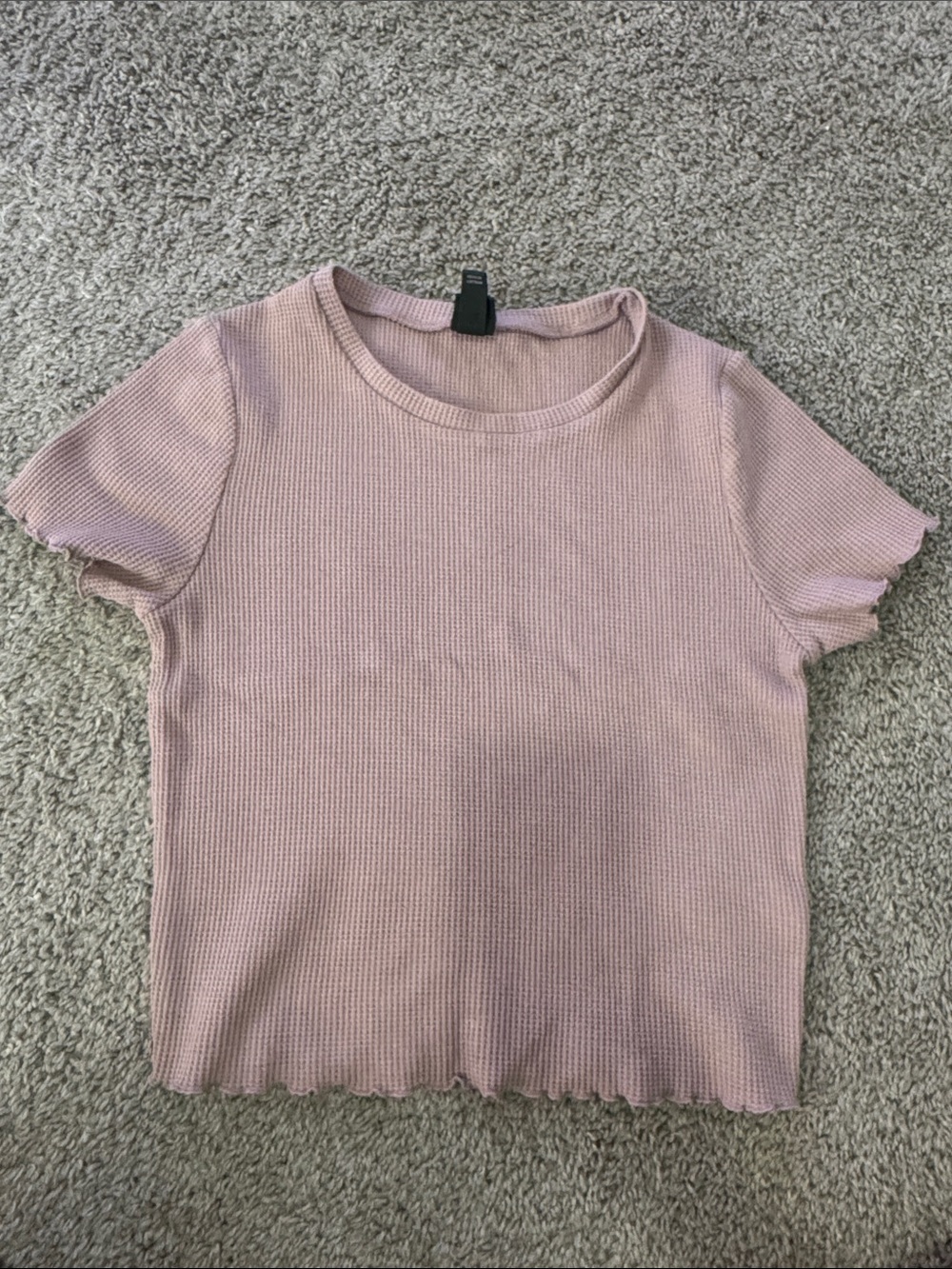 wild fable Ribbed Short-Sleeve Tee in Light Mauve Pink